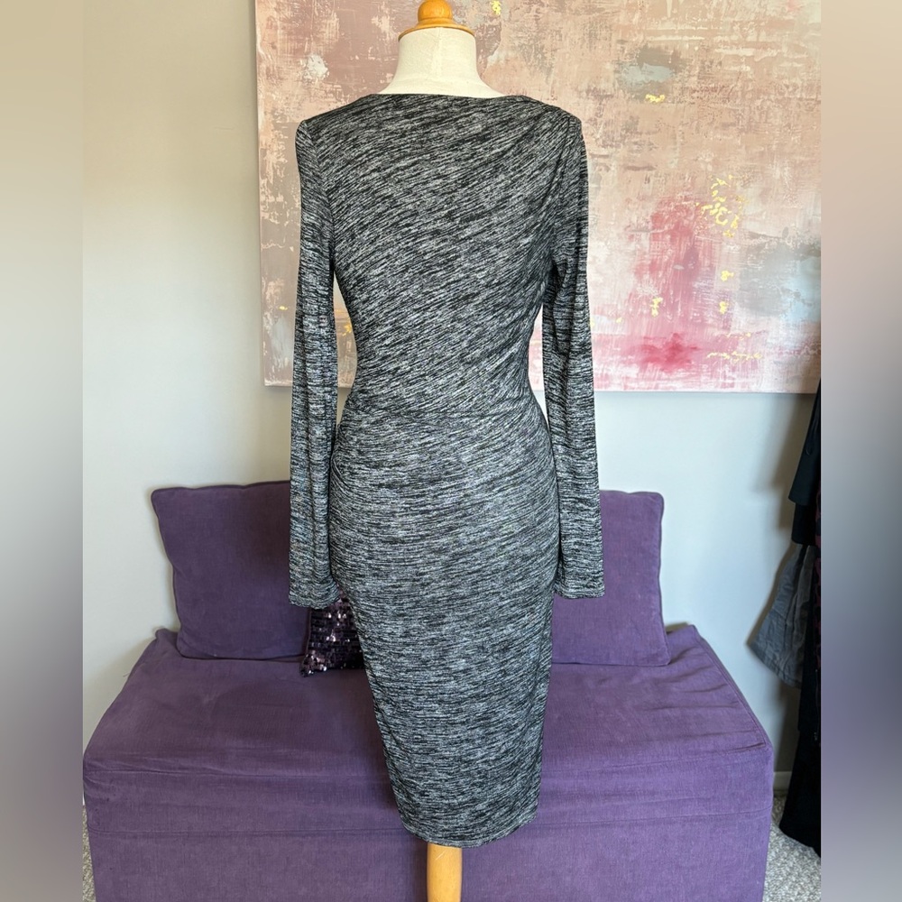 Guess by Marciano Rakel Long-Sleeve Wrap Dress‎ Two Tone Gray Size M - Picture 9 of 13